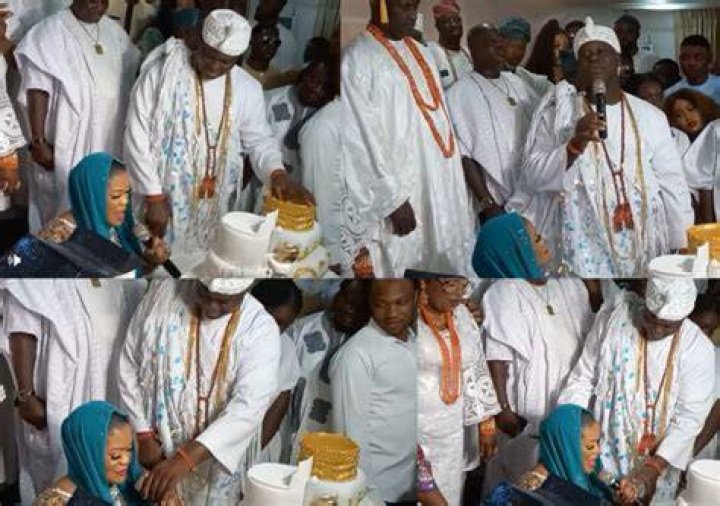
The Paramount Yoruba Ruler Was Treated To A Surprise Party After His Wedding Party 